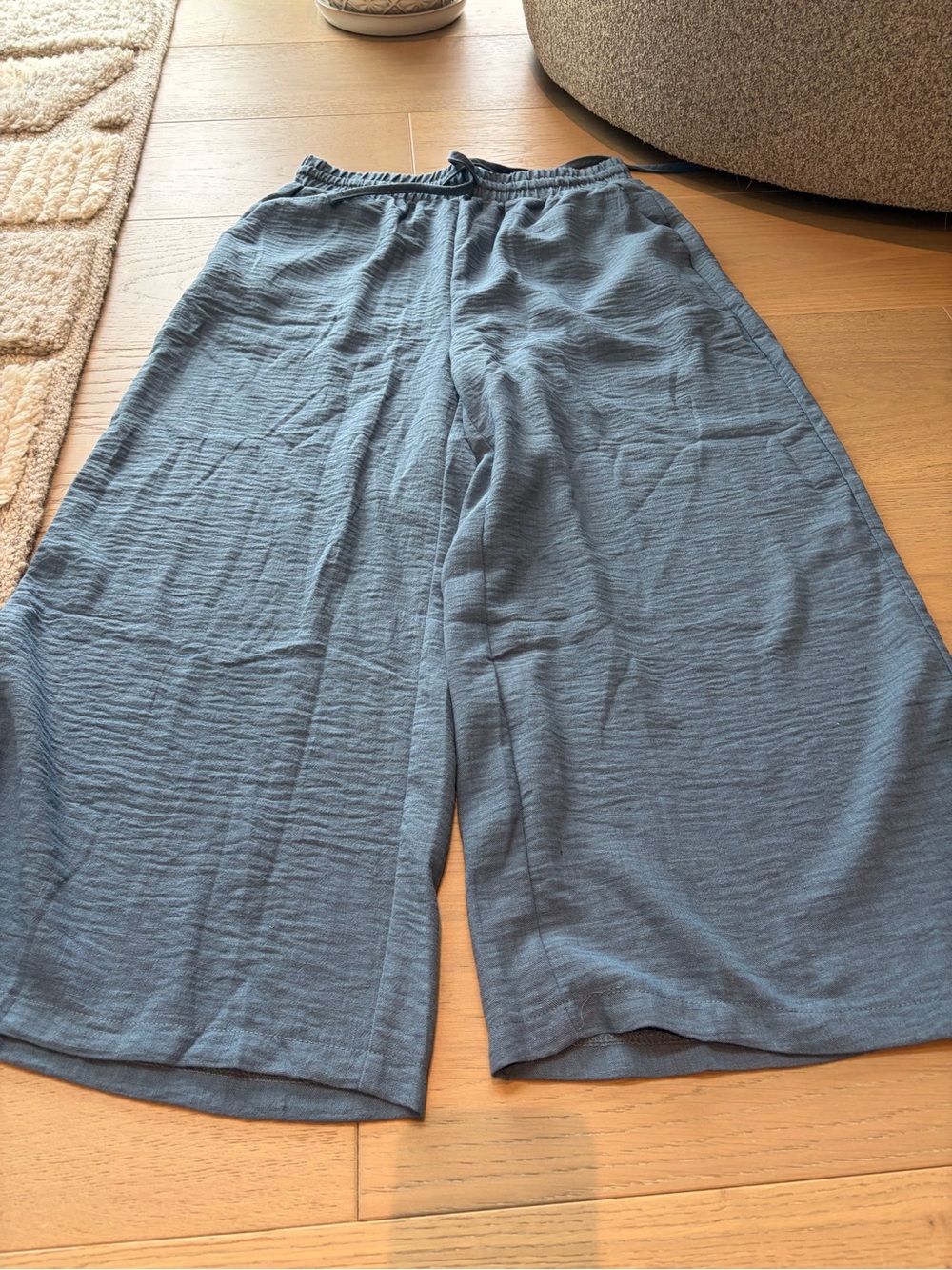 Zenana women’s  Wide-Leg pants /capri ‘s in Slate Blue